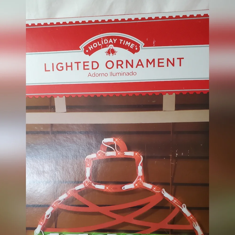 Holiday Time Lighted Ornament Hanging Decoration 43 Mini Light Bulbs